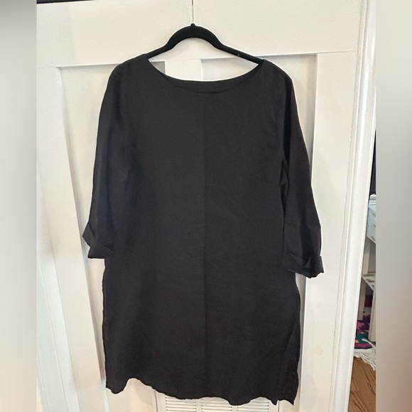 Eileen Fisher Bateau Linen High Low Oversized Tunic top Large - Picture 1 of 6